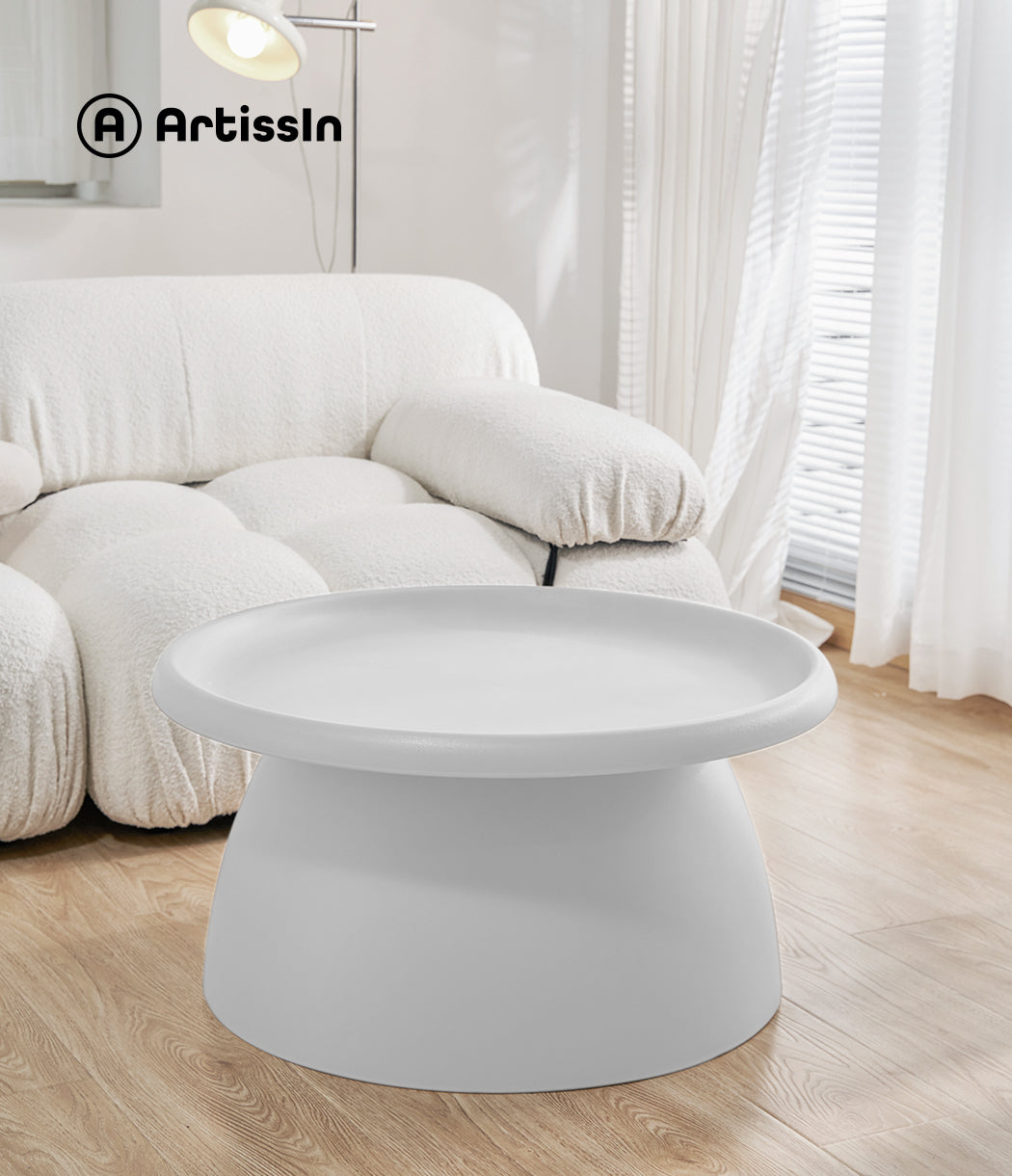 ArtissIn Coffee Table Round 71CM Plastic White