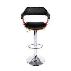 Artiss Wooden Bar Stool Selina Kitchen Swivel Bar Stool Chair Leather Black