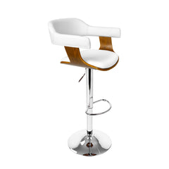 Artiss Wooden Bar Stool SELINA Kitchen Swivel Bar Stool Chair Leather White