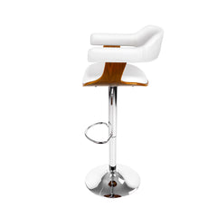 Artiss Wooden Bar Stool SELINA Kitchen Swivel Bar Stool Chair Leather White