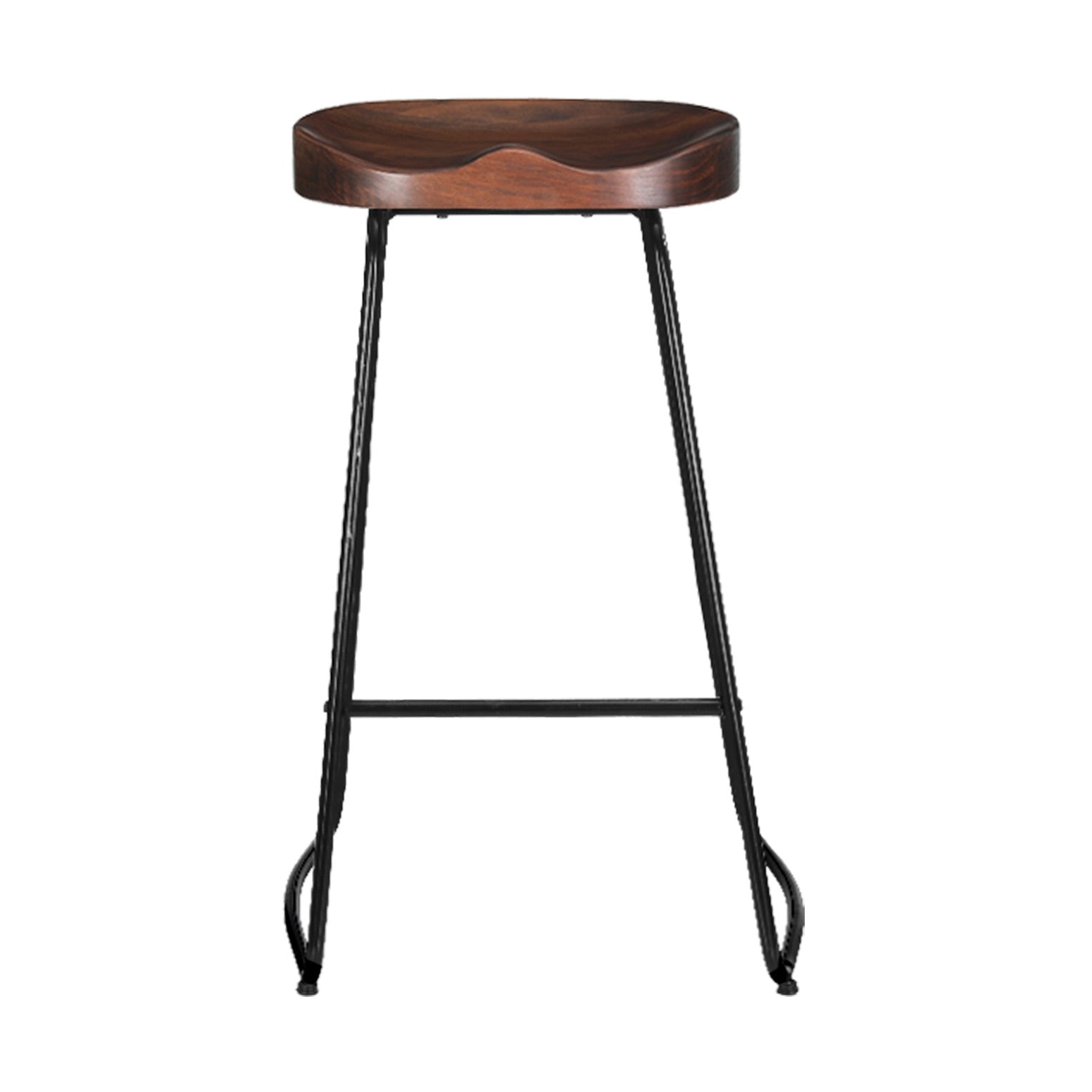 Artiss Vintage Tractor Bar Stools Retro Bar Stool Industrial Chairs Black 75cm High x2