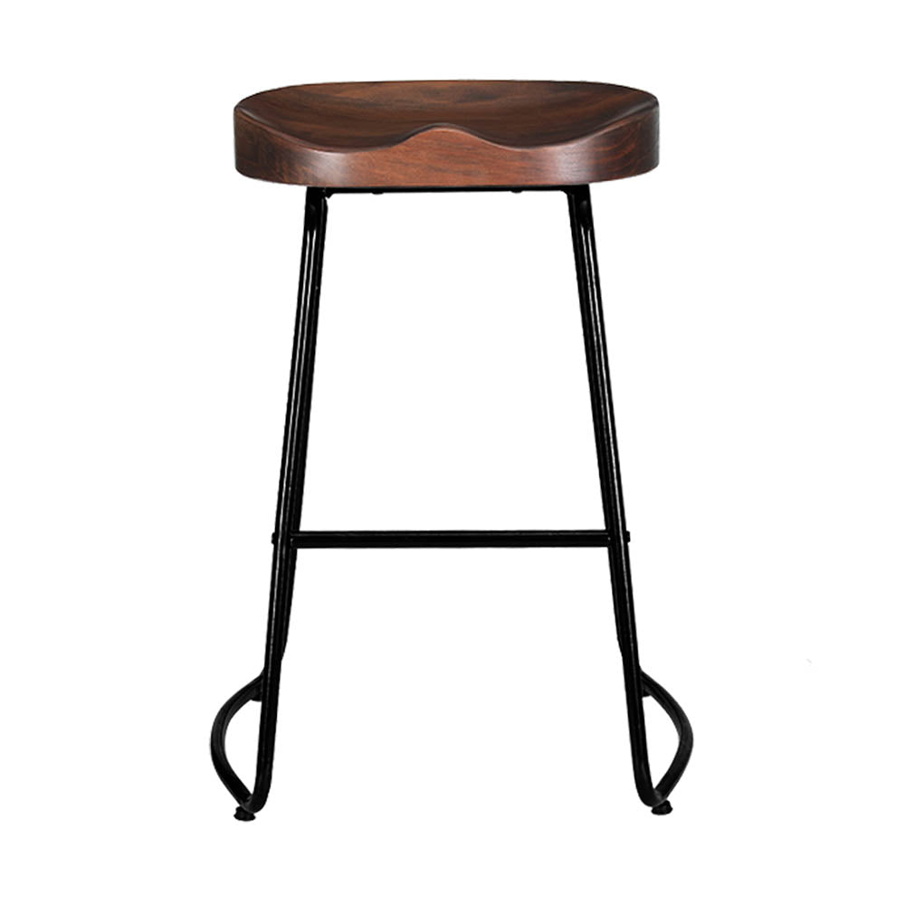 Artiss Vintage Tractor Bar Stools Retro Bar Stool Industrial Chairs Black 65cm High x2