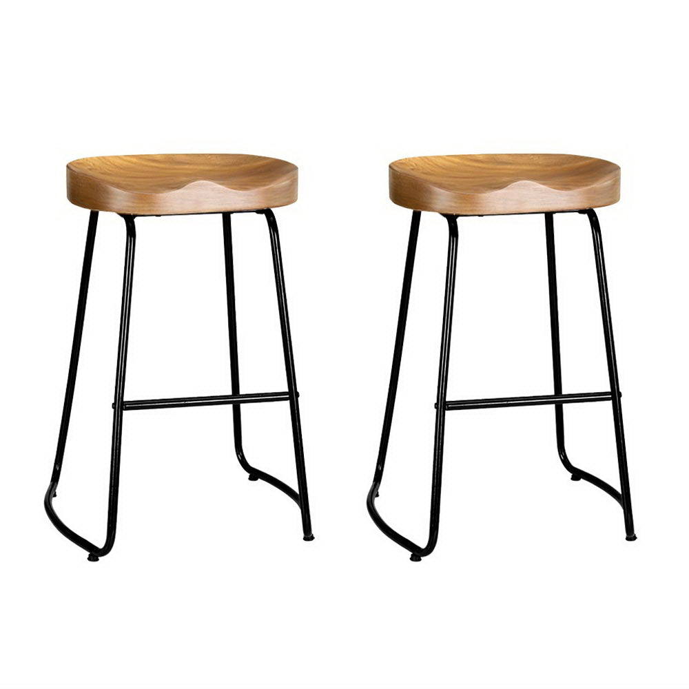 Artiss 2 x Vintage Tractor Bar Stools Retro Bar Stool Industrial Chairs 65cm