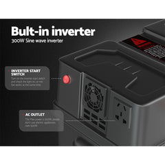 Giantz Battery Box With Inverter Deep Cycle Battery Portable Caravan Camping USB