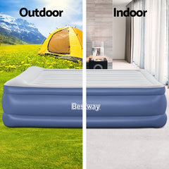 Bestway Air Mattress King Inflatable Bed 56cm Airbed Blue