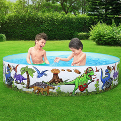 Bestway Kids Pool 183x38cm Round Above Ground Rigid Swimming Pools Dinosaur 946L