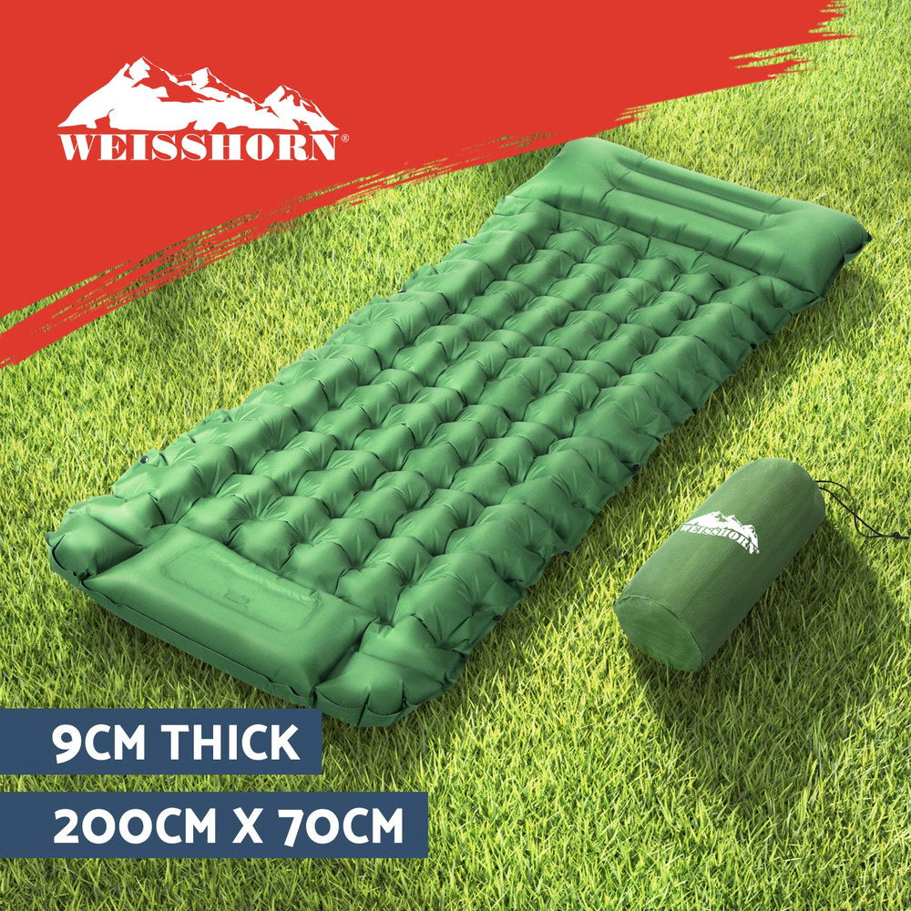 Weisshorn Self Inflating Mattress Camping Sleeping Mat Air Bed Pad Single Pillow