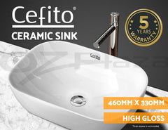 Cefito Bathroom Basin Ceramic Vanity Sink Hand Wash Bowl 46x33cm