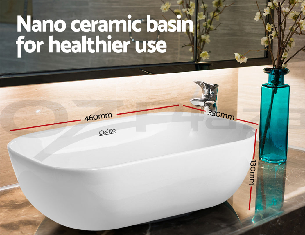 Cefito Bathroom Basin Ceramic Vanity Sink Hand Wash Bowl 46x33cm