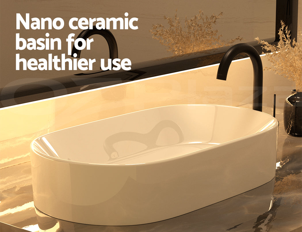 Cefito Bathroom Basin Ceramic Vanity Sink Hand Wash Bowl 53x28cm