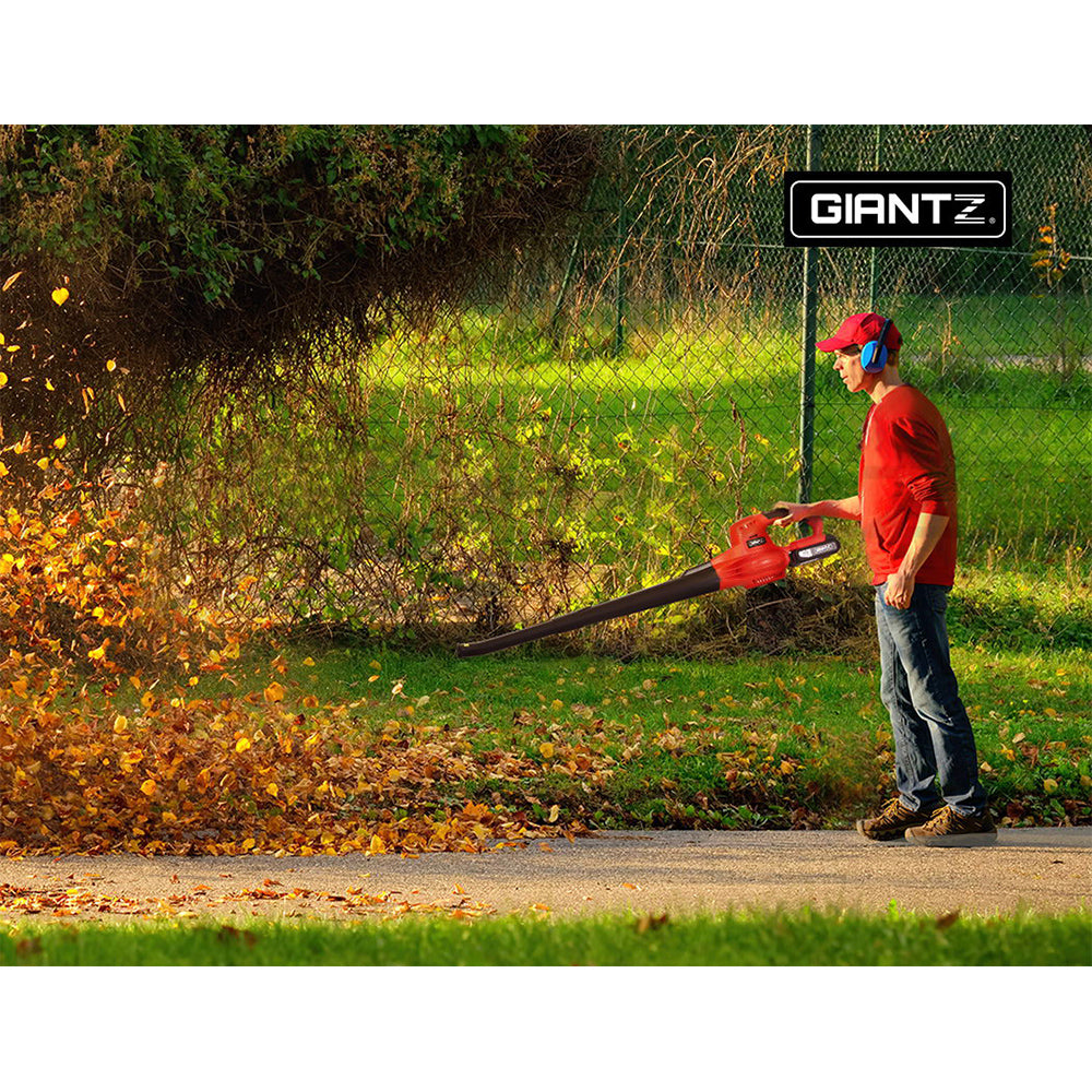 Giantz 20V Cordless Leaf Blower Garden Lithium Battery Electric Nozzles 2-Speed