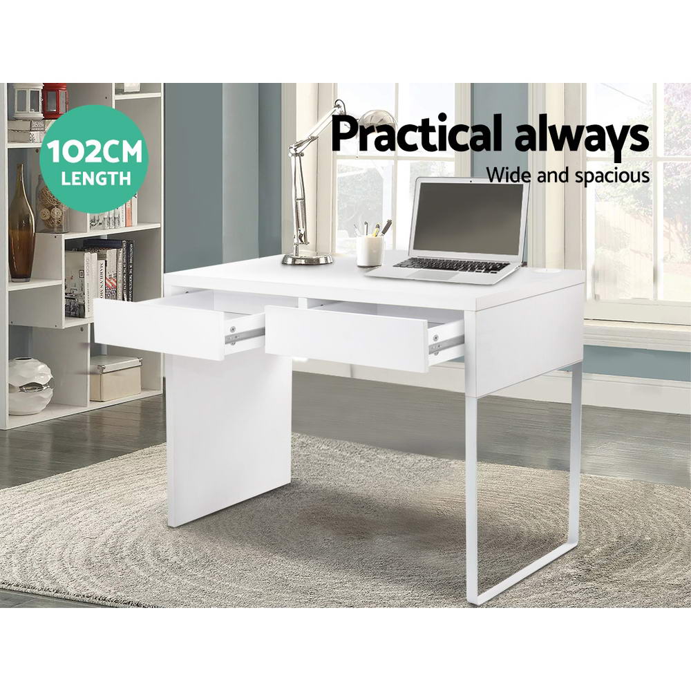 Artiss Computer Desk Drawer White 102CM