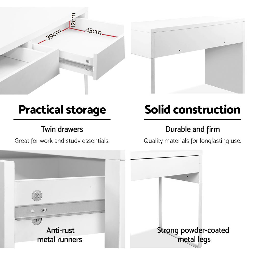 Artiss Computer Desk Drawer White 102CM