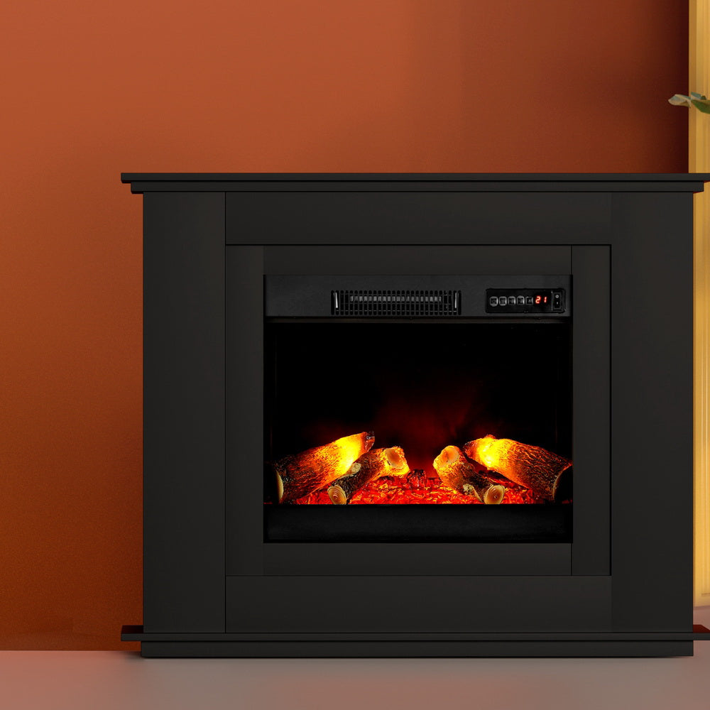 Devanti Electric Fireplace Fire Heater 2000W Black