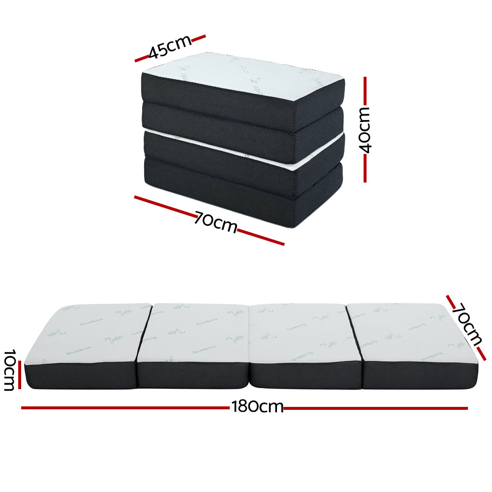 Giselle Bedding Foldable Mattress Folding Foam Sofa Bed Mat Bamboo