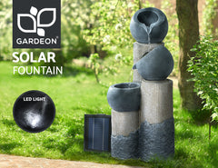 Gardeon Solar Water Feature with LED Lights 3 Tiers 76cm