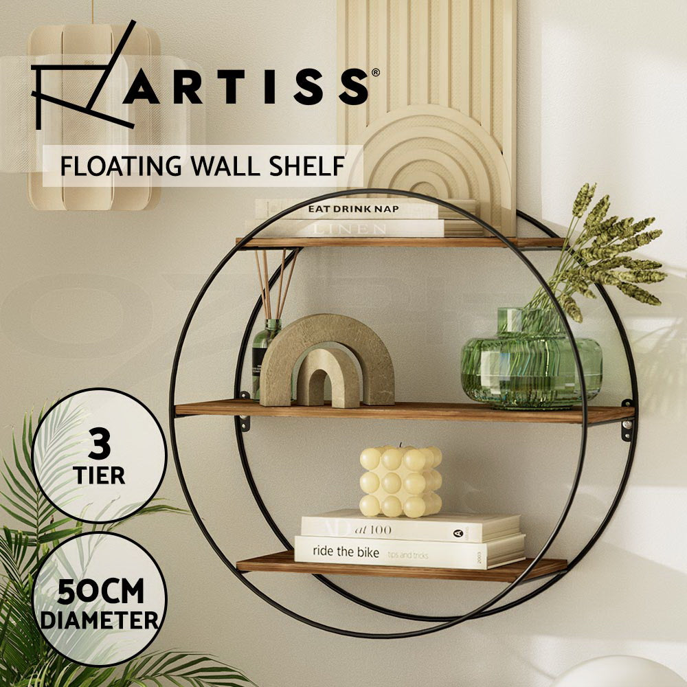 Artiss Floating Wall Shelf Round 3-Tier