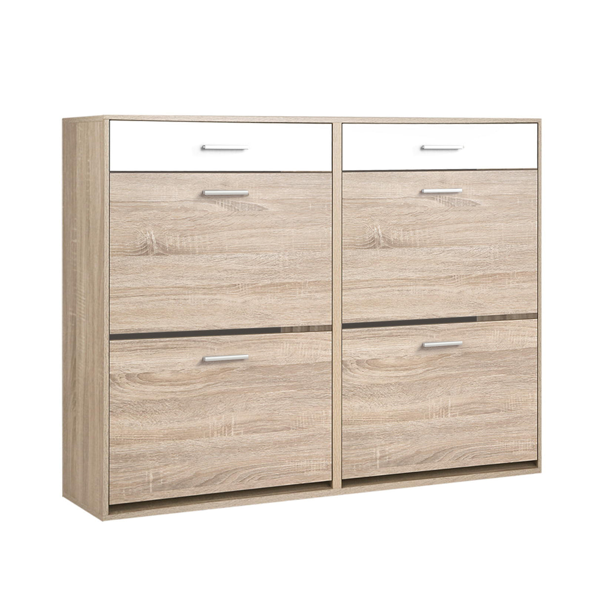 Artiss 2 Tier Shoe Cabinet - Wood