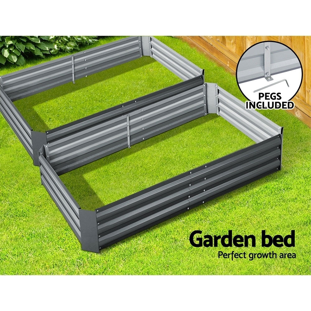 Greenfingers Garden Bed 2x Galvanised Steel Raised Planter 150cm x 90cm