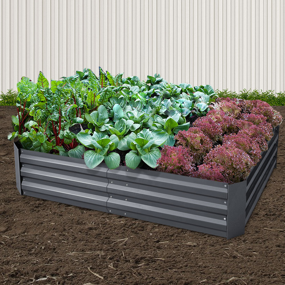 Greenfingers Garden Bed 2x Galvanised Steel Raised Planter 150cm x 90cm