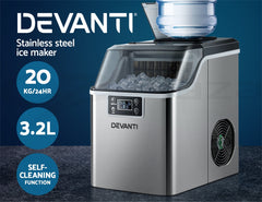 devanti 3.2l stainless steel portable ice cube maker