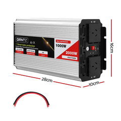 Giantz 1000W/2000W Pure Sine Wave Power Inverter 12V to 240V Camping Car Boat