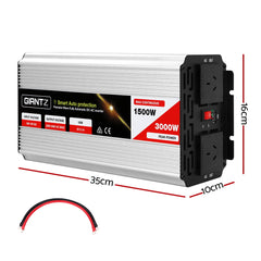 Giantz 1500W/3000W Pure Sine Wave Power Inverter 12V to 240V Camping Car Boat