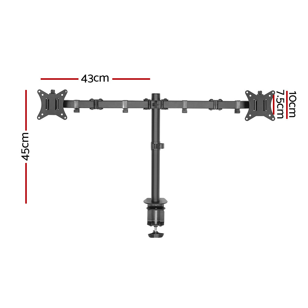 Artiss Monitor Stand Dual Arm Desk Mount 32'' Screen Holder Bracket