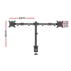 Artiss Monitor Stand Dual Arm Desk Mount 32'' Screen Holder Bracket