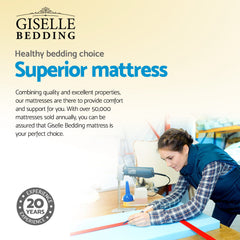 Giselle Bedding Como Euro Top Pocket Spring Mattress 32cm Thick King