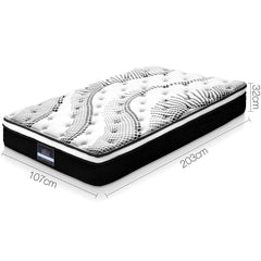 Giselle Bedding Como Euro Top Pocket Spring Mattress 32cm Thick King Single