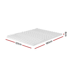 Giselle Bedding Memory Foam Mattress Topper 7-Zone Airflow Pad 8cm Double White