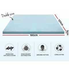 Giselle Bedding Memory Foam Mattress Topper Cool Gel 5cm Double