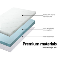 Giselle Bedding Memory Foam Mattress Topper Cool Gel 5cm Double