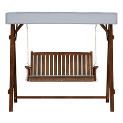 Gardeon Wooden Swing Chair Garden Bench Canopy 3 Seater Outdoor Furniture