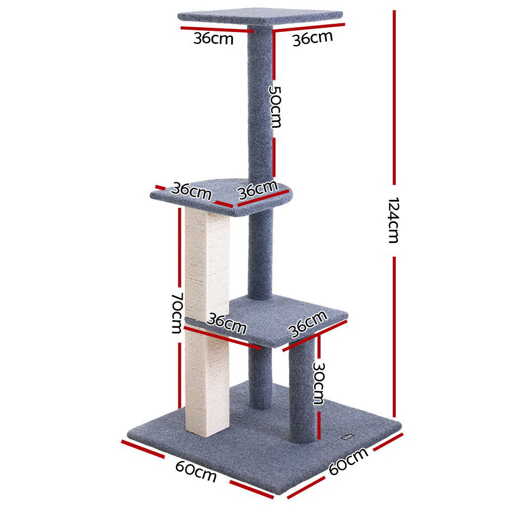 i.Pet Cat Tree Trees Scratching Post Scratcher Tower Condo House Steps 124cm