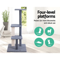 i.Pet Cat Tree Trees Scratching Post Scratcher Tower Condo House Steps 124cm