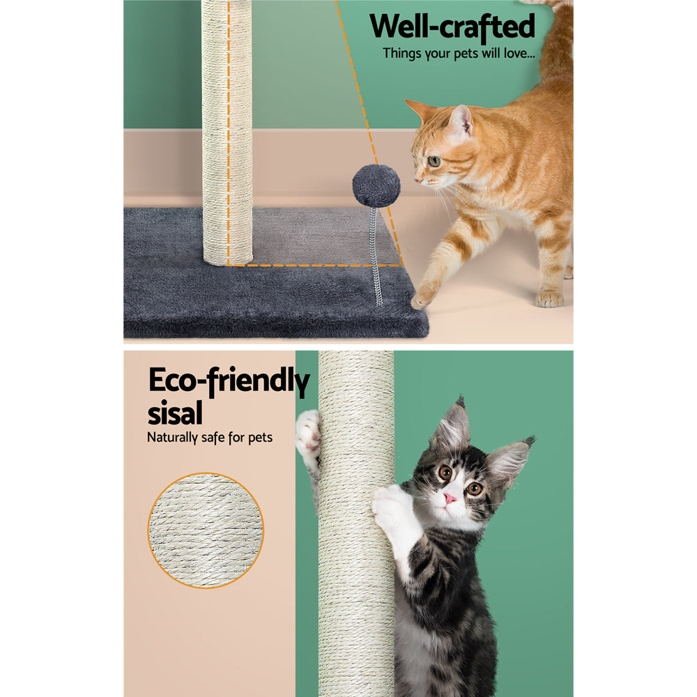 i.Pet Cat Tree Scratching Post Scratcher Tower Condo House Hanging toys Grey