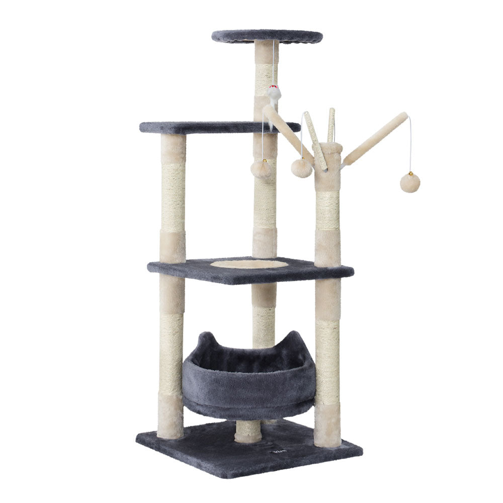 i.Pet Cat Tree Tower Scratching Post Scratcher Wood Condo House Toys Bed 110cm