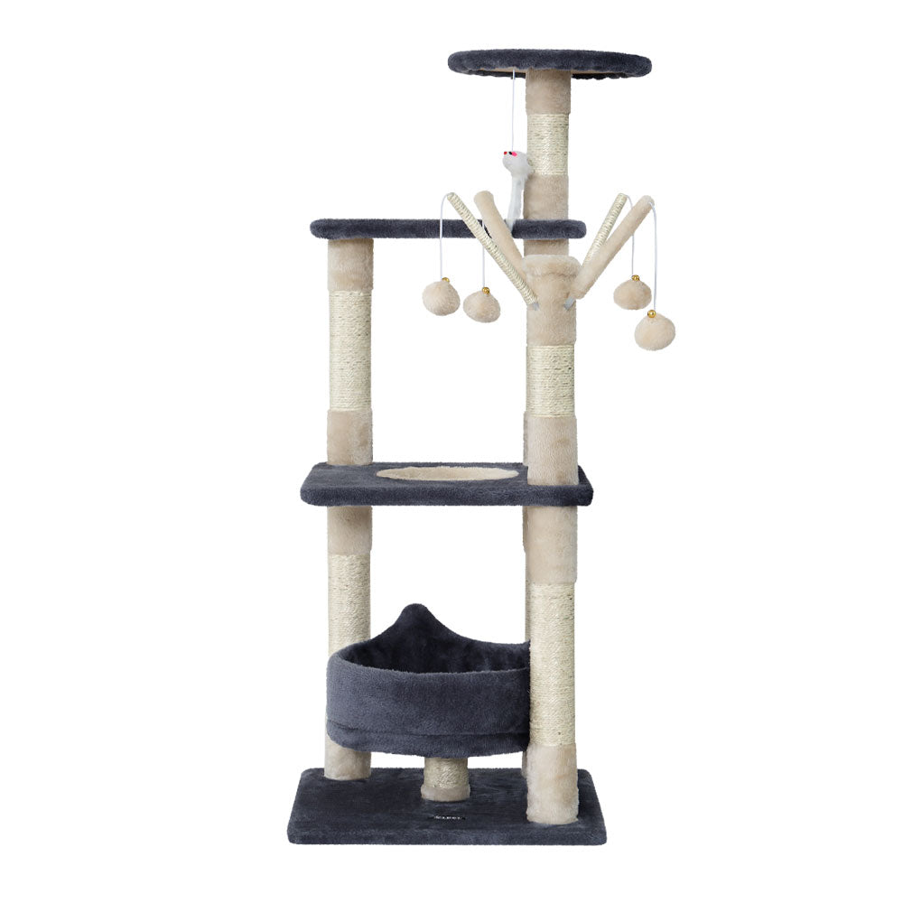 i.Pet Cat Tree Tower Scratching Post Scratcher Wood Condo House Toys Bed 110cm