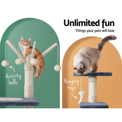 i.Pet Cat Tree Tower Scratching Post Scratcher Wood Condo House Toys Bed 110cm