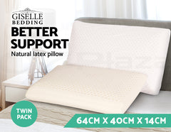 Giselle Bedding Natural Latex Pillow Classic Twin Pack