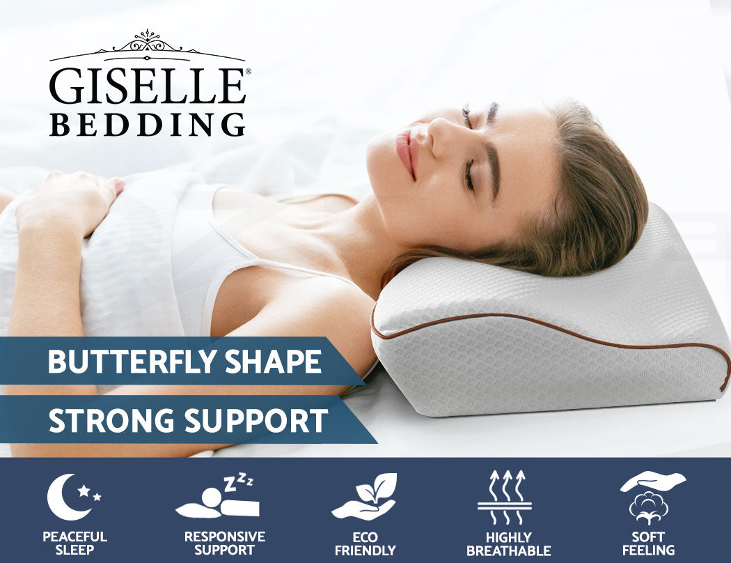 Giselle Bedding Memory Foam Contour Pillow Grey