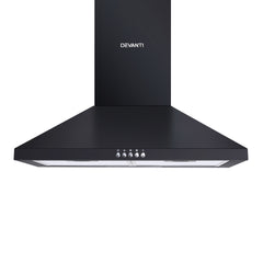 Devanti 600mm Range Hood 60cm Rangehood Kitchen Canopy LED Light Black