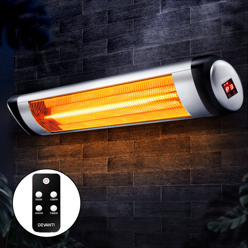 Devanti Electric Radiant Strip Heater Outdoor Indoor Infrared Heaters 2000W