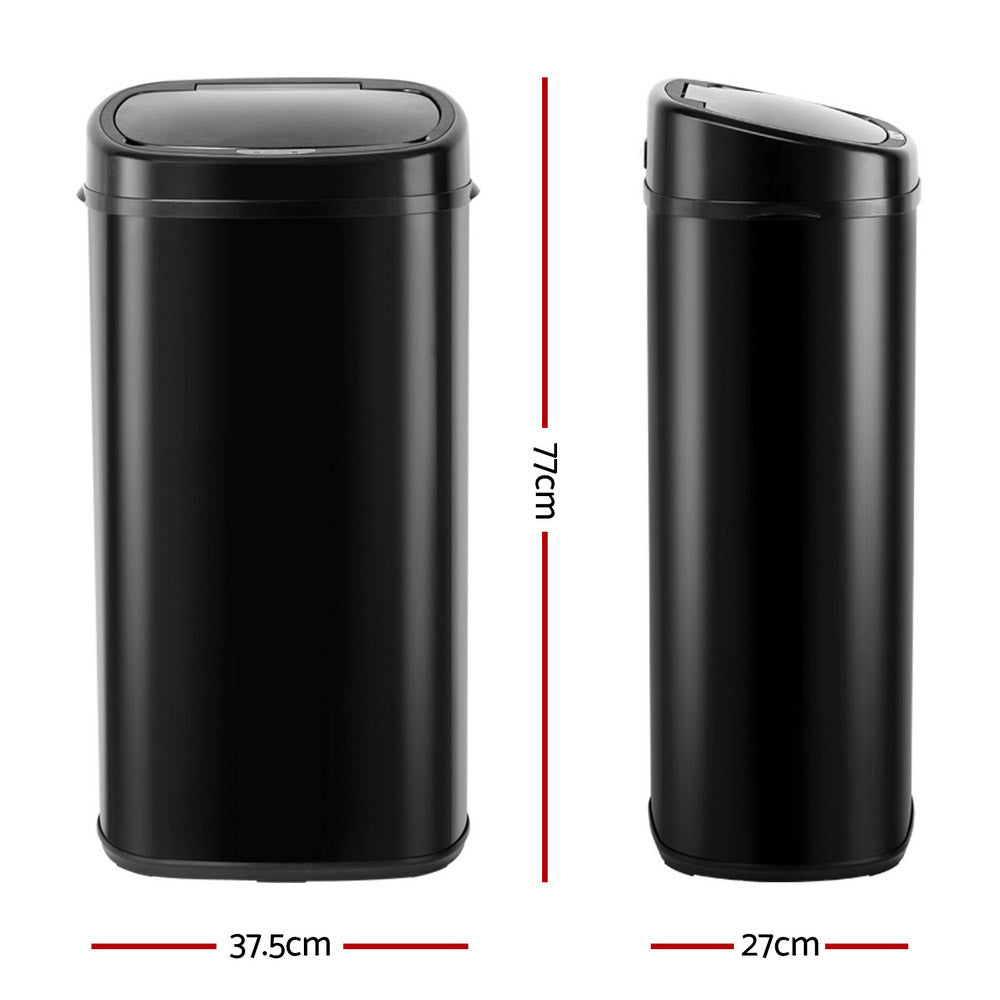 Devanti 68L Motion Sensor Bin Rubbish Automatic Black