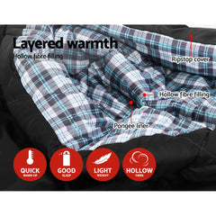 Weisshorn Sleeping Bag Double Pillow Thermal Camping Hiking Tent Grey -10 degree celsius