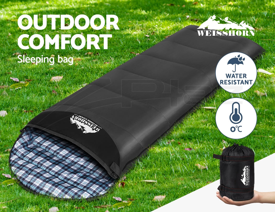 Weisshorn Sleeping Bag Single Thermal Camping Hiking Tent Grey 0¬¨‚àûC