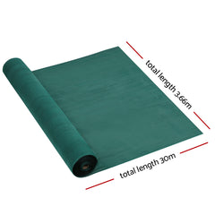 Instahut 50% Shade Cloth 3.66x30m Shadecloth Wide Heavy Duty Green