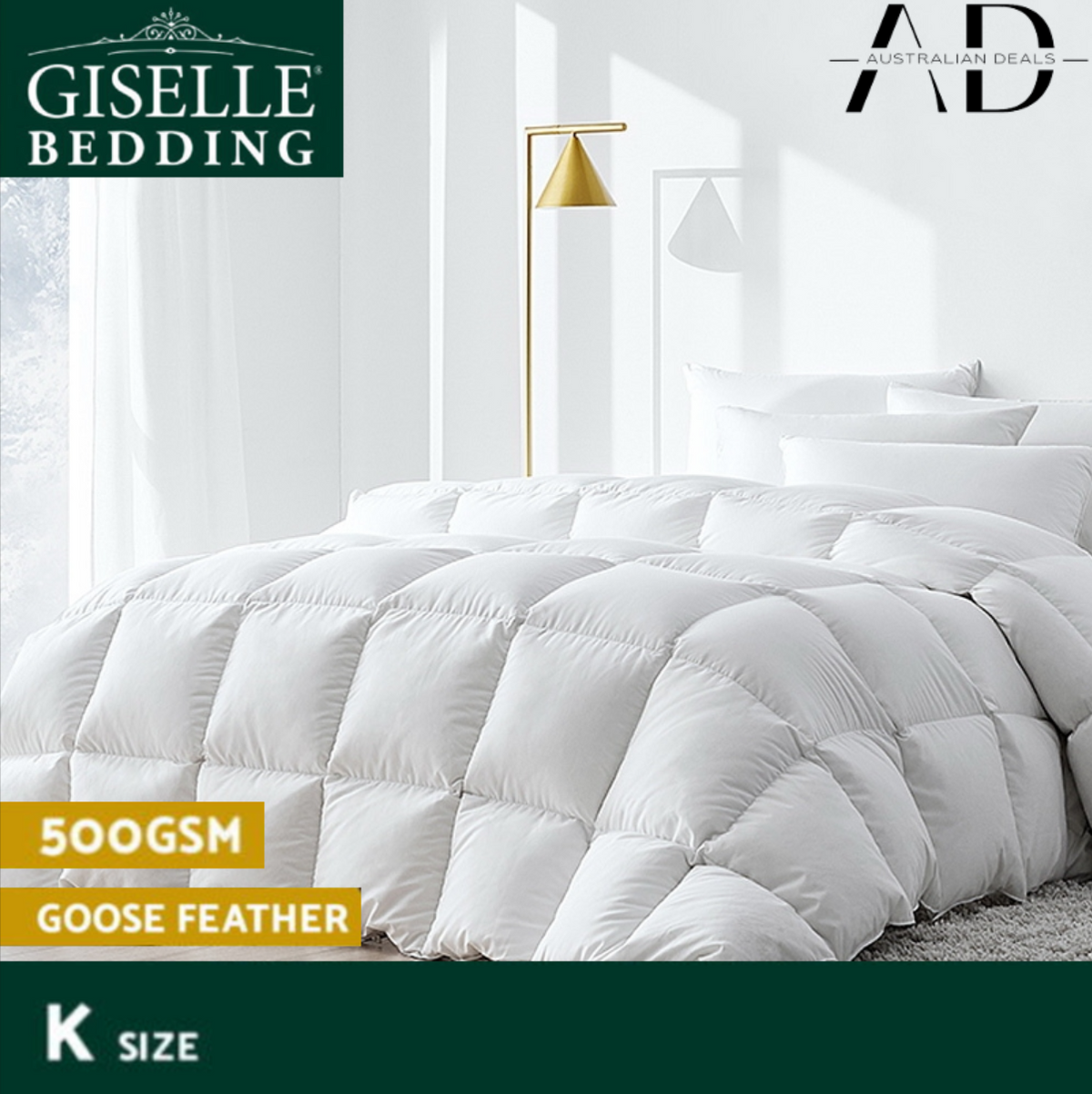 Giselle Bedding 500GSM Goose Down Feather Quilt King